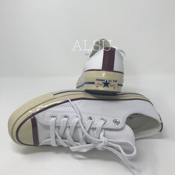 Converse Chuck 70 OX Leather White Dark Burgundy W - Picture 5 of 8